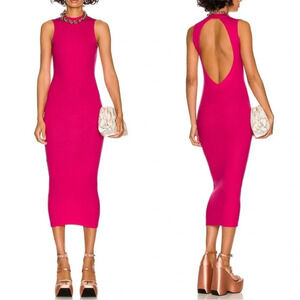 Alix NYC Kerry Sleeveless Open Back Cerise Pink Midi Dress Pink Size XL NWT
